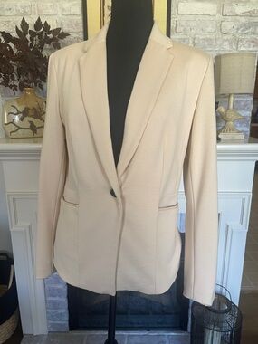 Premise Studio Butter Yellow Soft Fabric Single Button Blazer Pockets Size 8